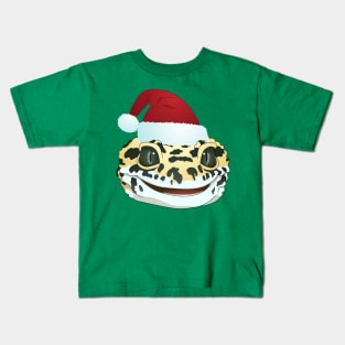 Leopard Gecko Wearing a Santa Hat Kids T-Shirt
